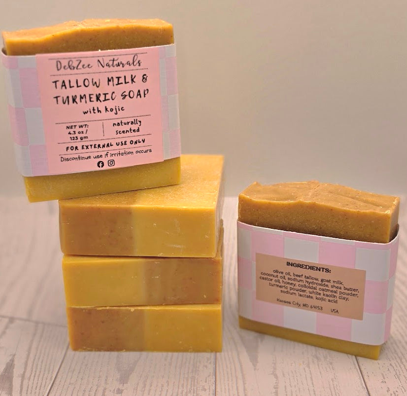 Goat Milk Soap with Tallow, Turmeric and Kojic