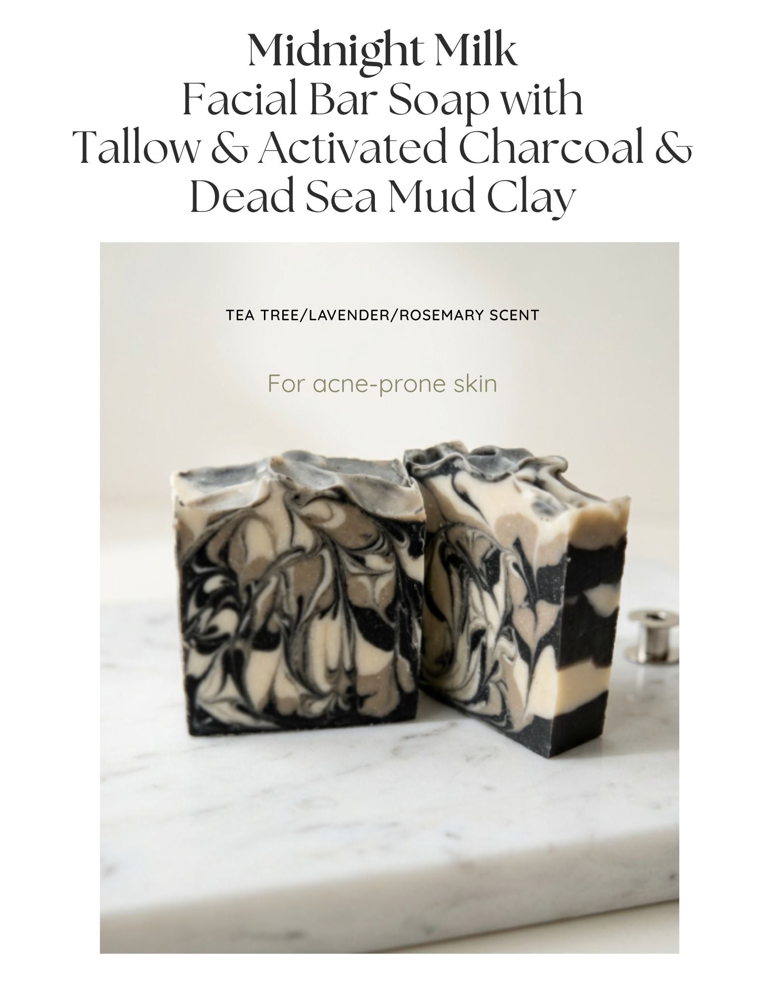 Midnight Milk Facial Bar Soap with Activated Charcoal