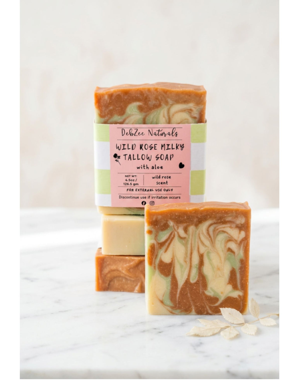 Wild Rose Milky Tallow Soap with Aloe